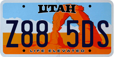 UT license plate Z885DS