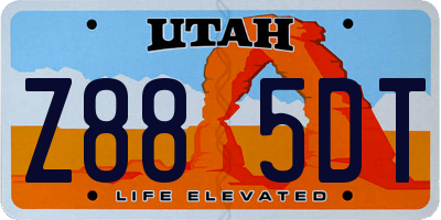 UT license plate Z885DT