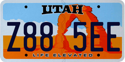 UT license plate Z885EE