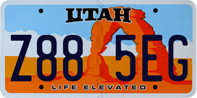 UT license plate Z885EG