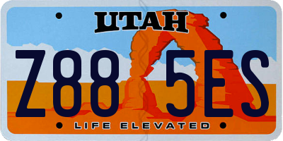 UT license plate Z885ES