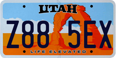 UT license plate Z885EX