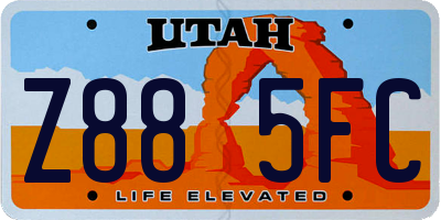 UT license plate Z885FC