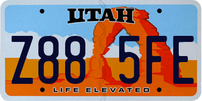 UT license plate Z885FE