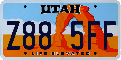 UT license plate Z885FF