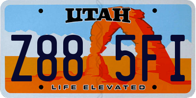 UT license plate Z885FI