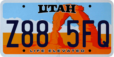 UT license plate Z885FQ