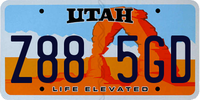 UT license plate Z885GD