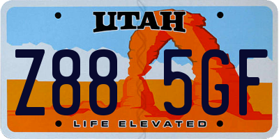 UT license plate Z885GF