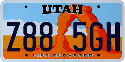 UT license plate Z885GH
