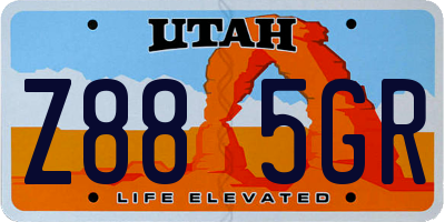 UT license plate Z885GR