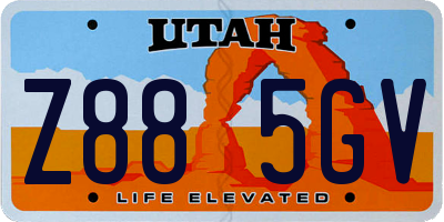 UT license plate Z885GV