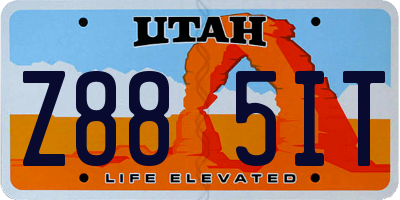 UT license plate Z885IT