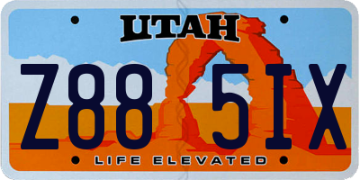 UT license plate Z885IX