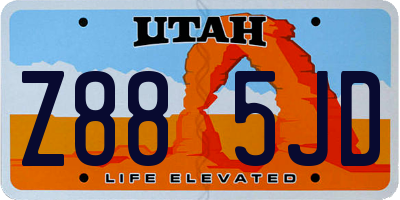 UT license plate Z885JD