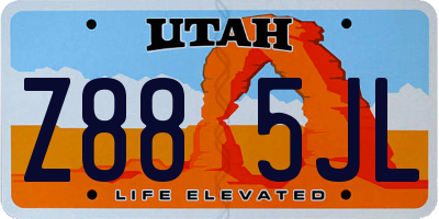 UT license plate Z885JL