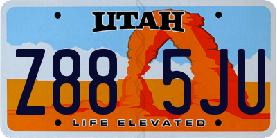 UT license plate Z885JU