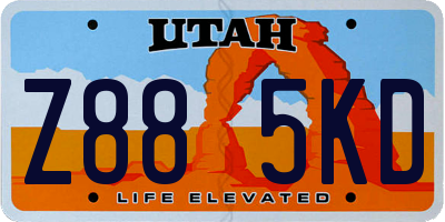 UT license plate Z885KD