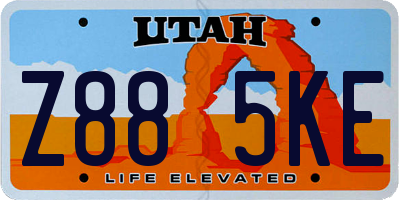 UT license plate Z885KE