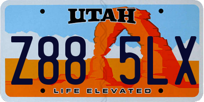 UT license plate Z885LX