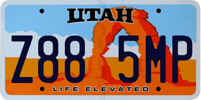 UT license plate Z885MP