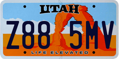 UT license plate Z885MV