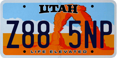 UT license plate Z885NP