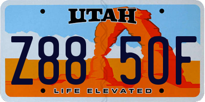 UT license plate Z885OF