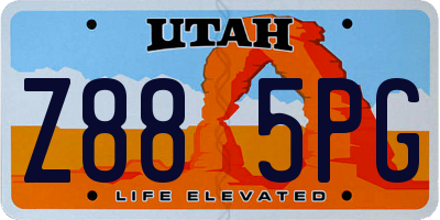 UT license plate Z885PG