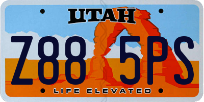 UT license plate Z885PS