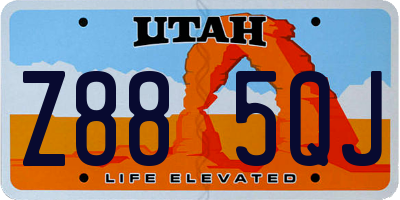 UT license plate Z885QJ
