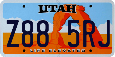 UT license plate Z885RJ