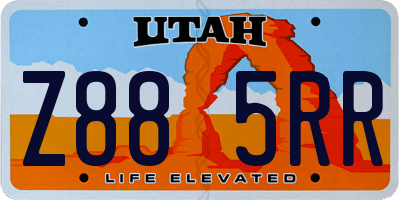 UT license plate Z885RR