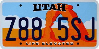 UT license plate Z885SJ