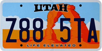 UT license plate Z885TA