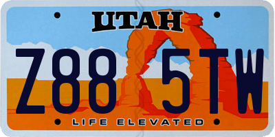 UT license plate Z885TW