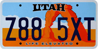 UT license plate Z885XT