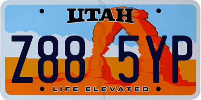 UT license plate Z885YP