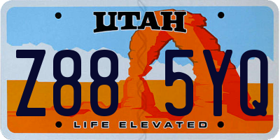UT license plate Z885YQ