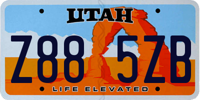UT license plate Z885ZB
