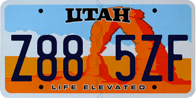 UT license plate Z885ZF