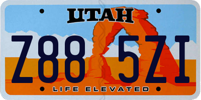 UT license plate Z885ZI