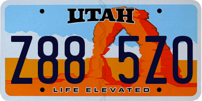 UT license plate Z885ZO
