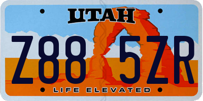 UT license plate Z885ZR