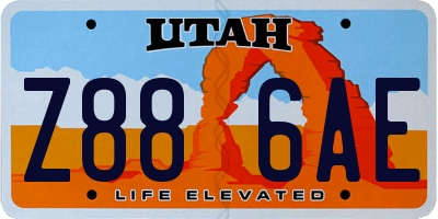UT license plate Z886AE