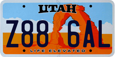 UT license plate Z886AL