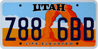 UT license plate Z886BB