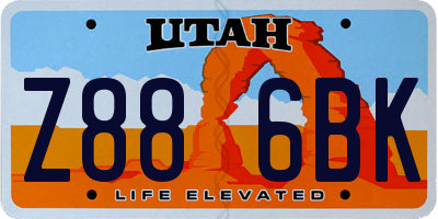 UT license plate Z886BK