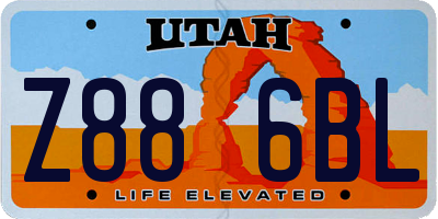 UT license plate Z886BL