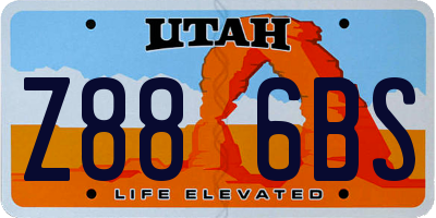 UT license plate Z886BS